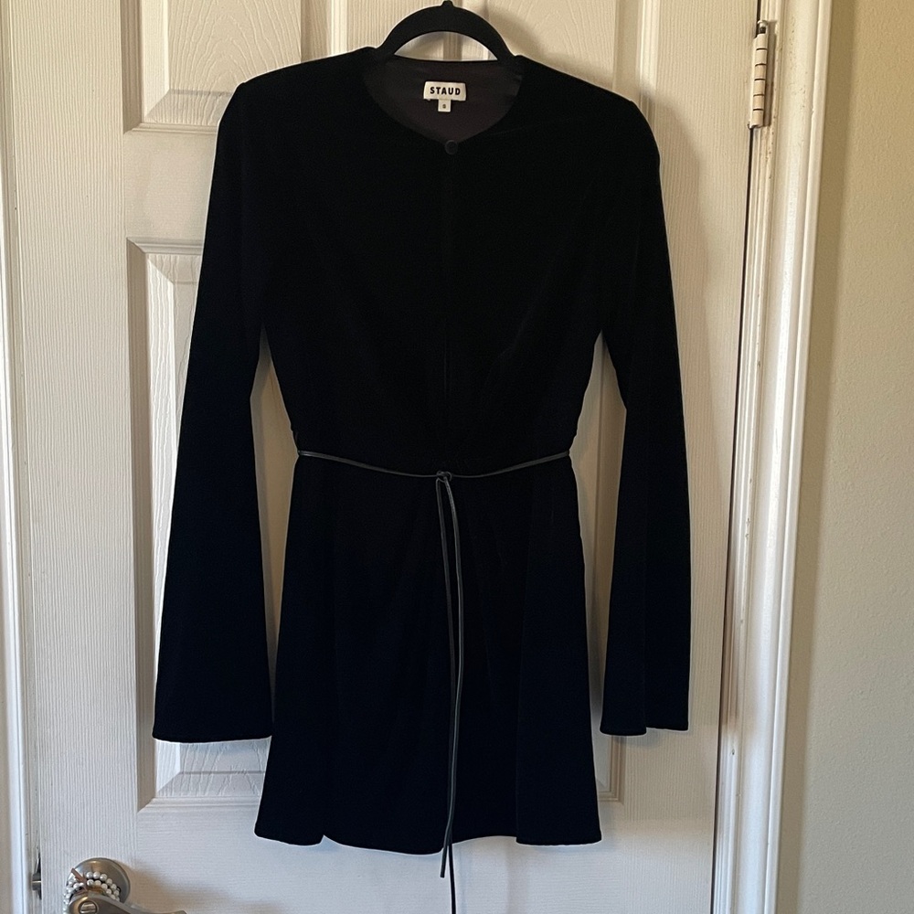 STAUD Black Long Sleeve Dress